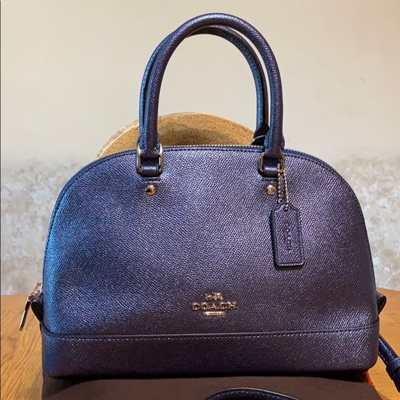 Coach Handbags - NWT COACH Metallic Blue Mini Sierra Dome Satchel